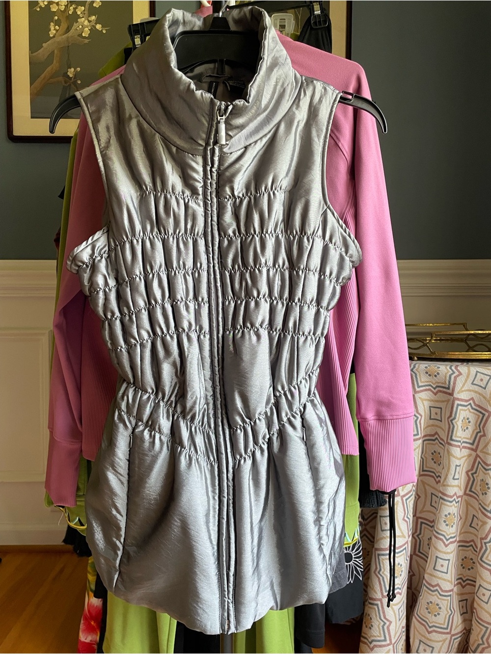 new directions Silver Quilted Puffer Vest